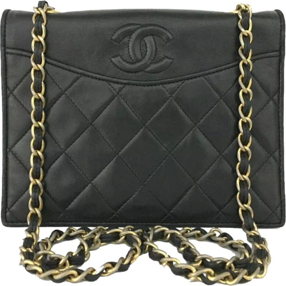 2461224AF Chanel Crossbody Bag Matelasse CC Black Lambskin
